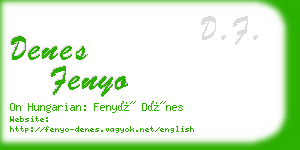 denes fenyo business card